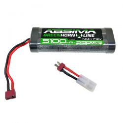 Absima batterie Ni-Mh 7,2V 5100mAh prise Dean et Tamiya 4100013