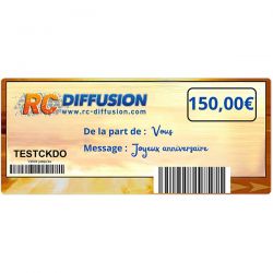 Chèque-cadeau Rc-Diffusion 150,00 uros