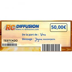 Chèque-cadeau Rc-Diffusion 50,00 uros