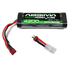 Pack chargeur Absima 5A 50W + lot de deux batteries Ni-Mh 4200mAh 7,2V