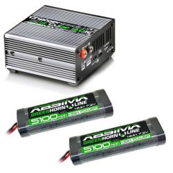 Pack chargeur Absima 5A 50W + lot de deux batteries Ni-Mh 5100mAh 7,2V