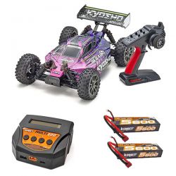 Pack éco Kyosho Inferno NEO 4.0 VE 1/8 brushless carrosserie bleue et violette