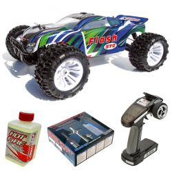 Pack eco MHD Flash Truggy 1/10 thermique bleu